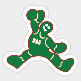 Jumping Boston Celtics Gingerbread Man Sticker